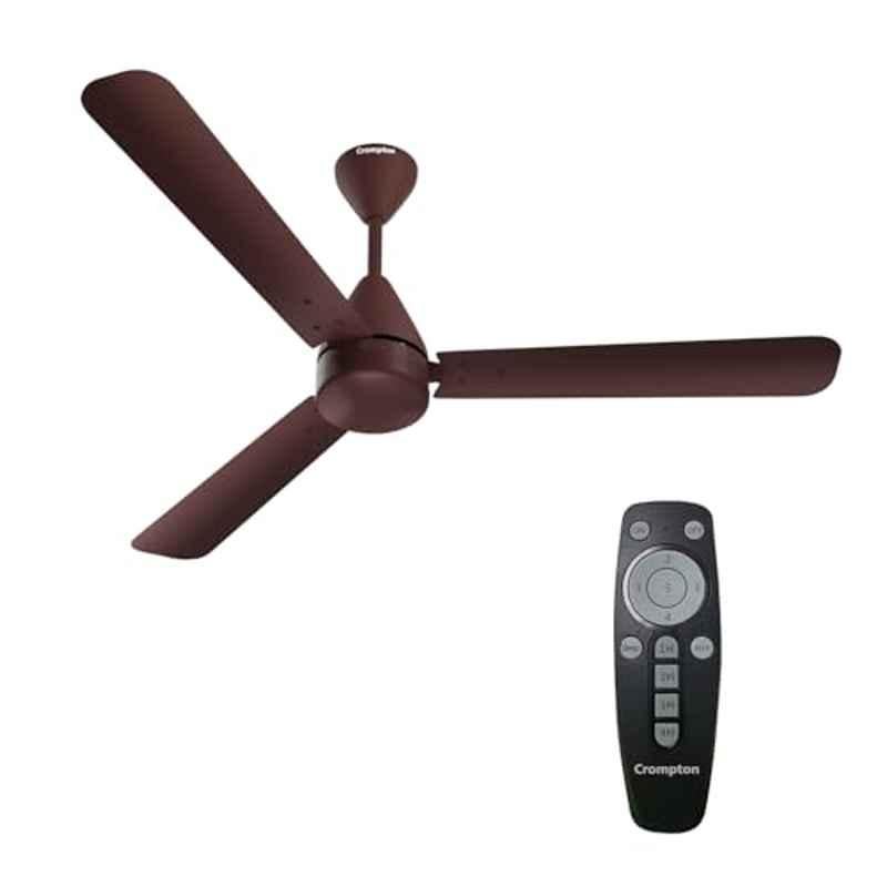 Crompton Energion Hyperjet 34W 340rpm Aluminium Brown BLDC Ceiling Fan with Remote Control, HPRJTBRN, Sweep: 1200 mm