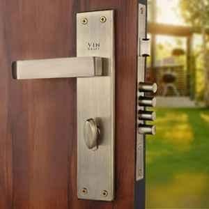 VIN KRAFT 10 inch 60mm Stainless Steel Antique Brass Mortise Door Lock Handle Set with 3 Keys, VK004-10CY-OSK-AB