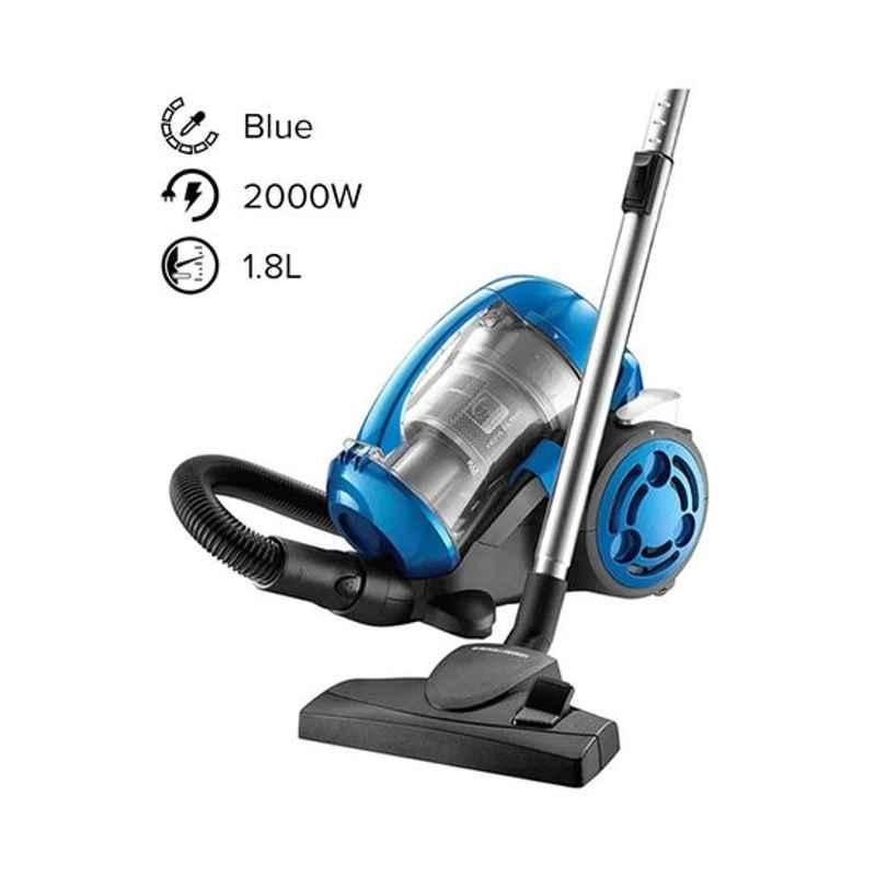 Black & Decker 2000W Blue Bagless Cyclonic Vacuum Cleaner Set with 6 Stage Filtration, VM2825-B5