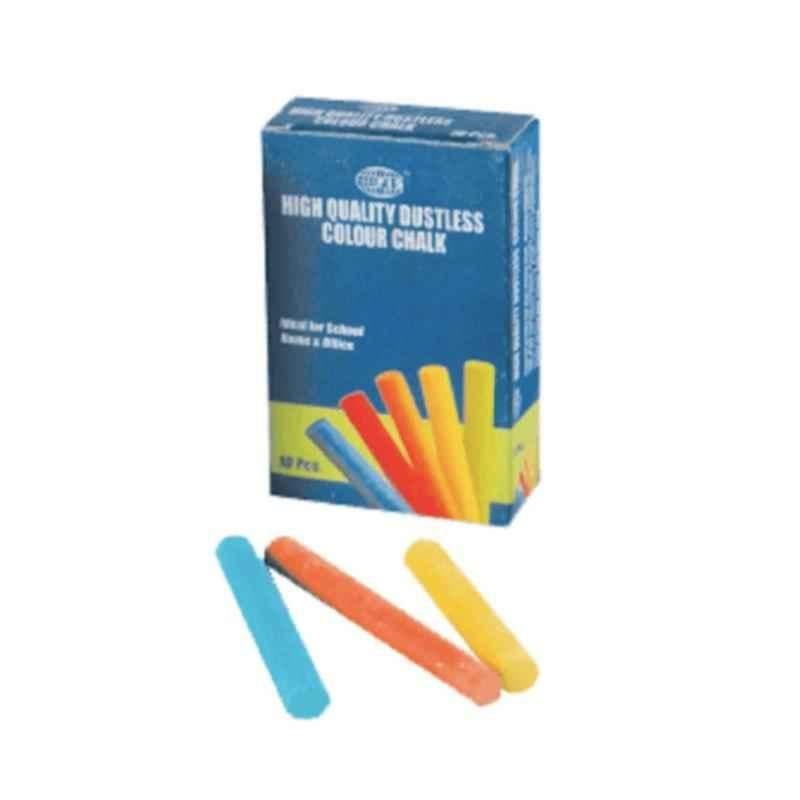 FIS Assorted Colors Dustless Chalk, (Pack of 100)
