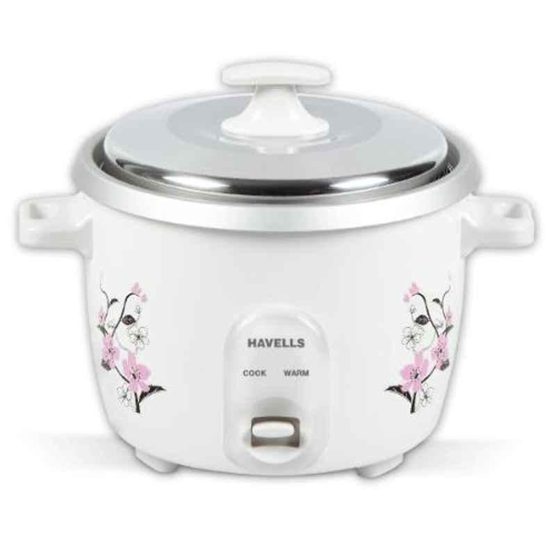 Havells E-Cook Plus 1L 500W White Electric Rice Cooker with 1 Pc Bowl, GHCRCCHW050