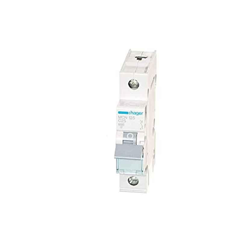 Hager 25A 6kA 1 Pole C-type Miniature Circuit Breaker, MCN125