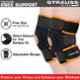 Strauss 21.29x50.8cm Neoprene Black & Orange Free Size Adjustable Knee Support Patella, ST-2195