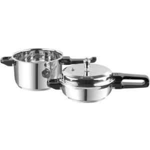 Vinod Regular 7 Litre & 4.5 Litre 18/8 Stainless Steel Induction Friendly Pressure Cooker Combo Set, DUOPANSR (Pack of 5)
