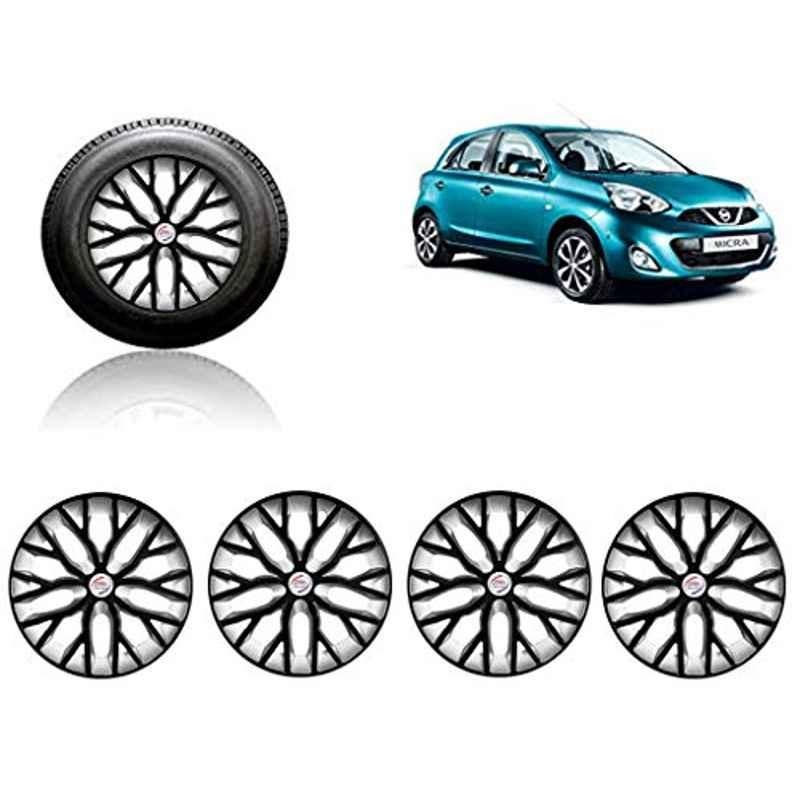 Auto Pearl 4 Pcs 13 inch ABS Black &a; Silver Press Type Fitting Car Wheel Cover Set for Nissan Micra-picture-28