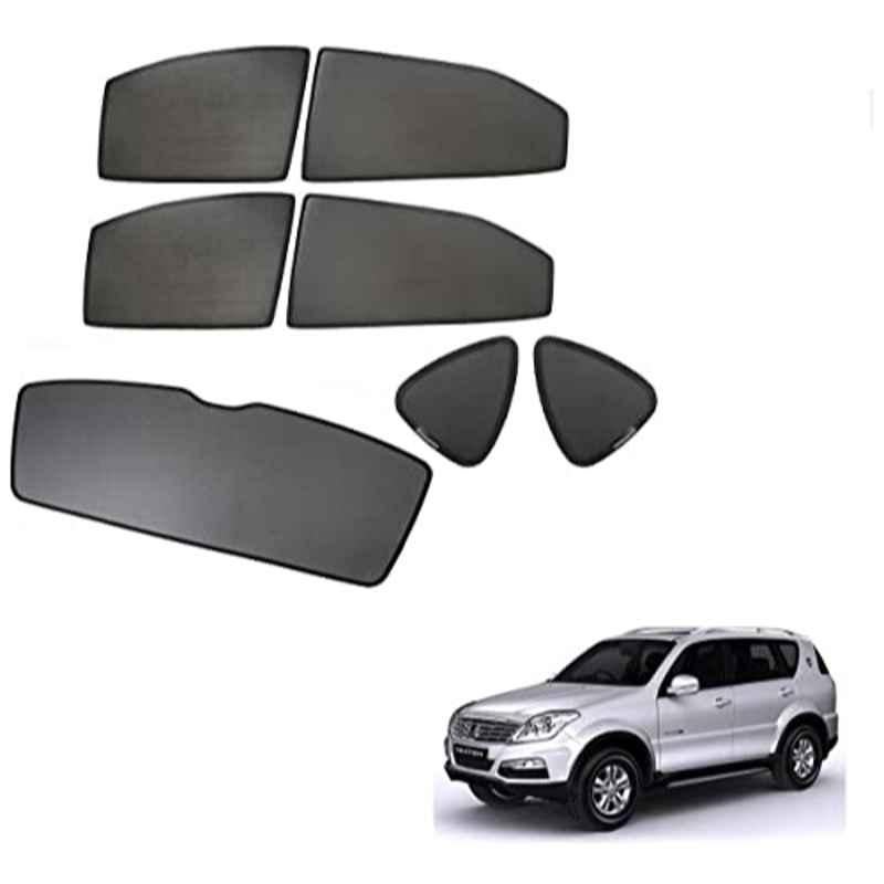 Kozdiko 5 Pcs Mesh Black Fixed Window & Rear Sun Shades Set for Mahindra Rexton