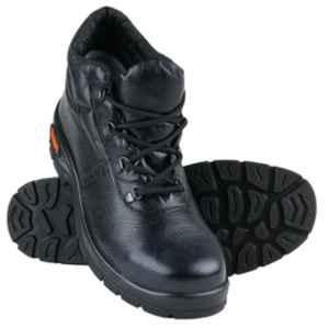 Tiger Leopard S1 BG High Ankle Steel Toe Black Work Safety Shoes, Size: 4