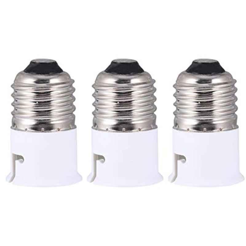 Mobestech 3x3x5cm PBT & Metal E27 to B22 Base Lamp Holder (Pack of 3)