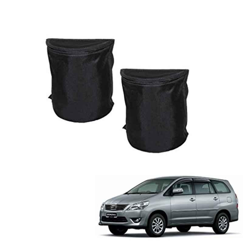 Kozdiko 2 Pcs Black Semi Cylindrical Car Dustbin Set for Toyota Innova