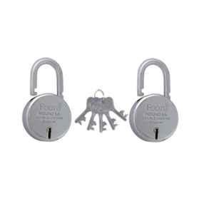 Foora 2 Pcs 65mm Iron Home Door Padlock Set with Common Keys