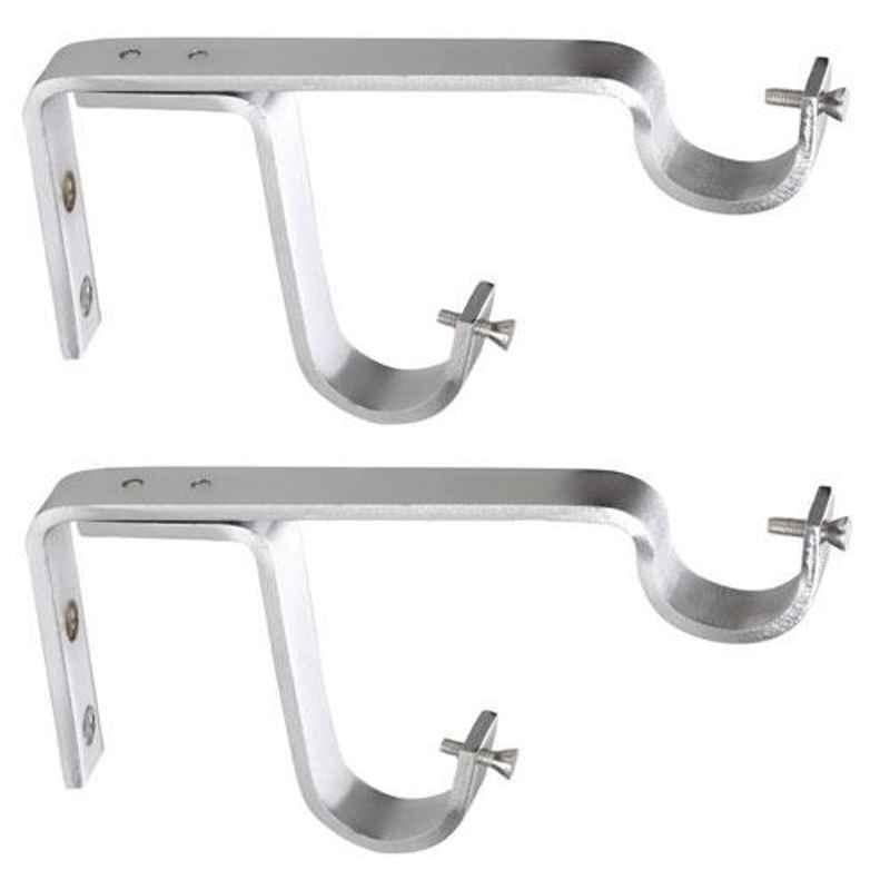 Nixnine Stainless Steel Curtain Support for Double Rod, DOU_A-956_2PS (Pack of 2)