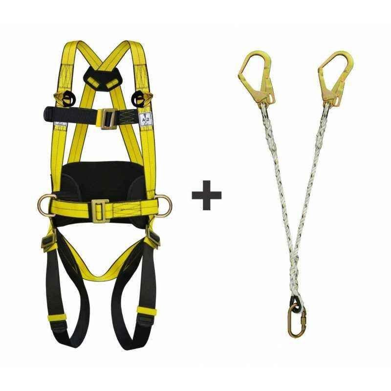 Allen Cooper Full Body Polypropylene Harness with Forked Restraint Lanyard, 1011031_FBH32_FTRL251