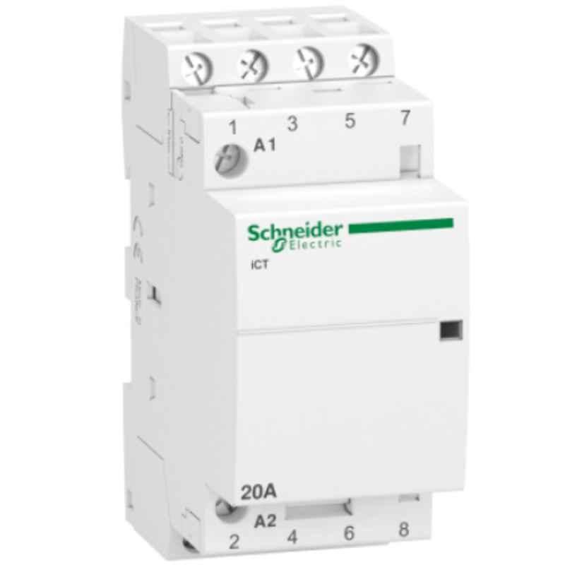 Schneider Acti9 220-240 VAC 4NO 4 Pole White Contactor, A9C22824