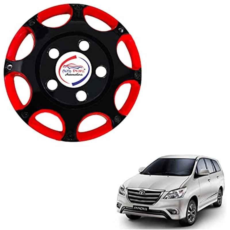 Auto Pearl 4 Pcs 15 inch ABS Black & Red BBR40 Hubcap Wheel Cover Set for Toyota Innova 2012 2013