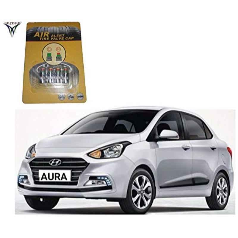 Kozdiko 4 Pcs Iron Air Pressure Alert Car Tyre Valve Caps Set for Hyundai Aura, Koz-83138