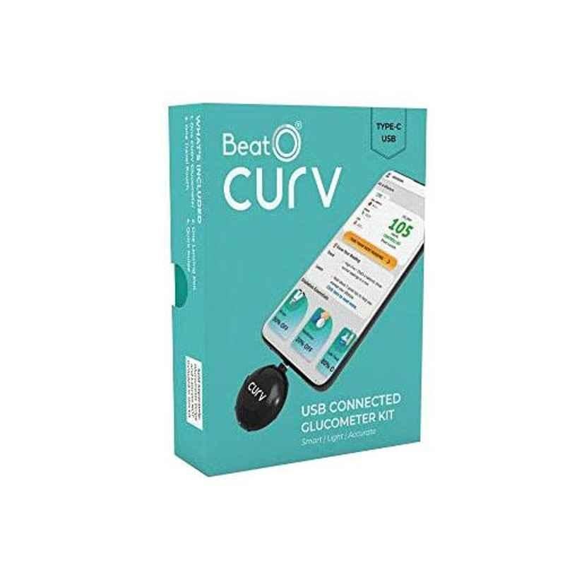BeatO Curv Type-C USB Glucometer Kit with 25 Test Strips & 25 Lancets