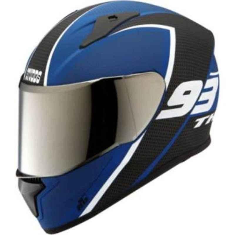Studds Thunder D3 N6 C/L Matt Blue Motorbike Helmet, Size (L, 580 mm)