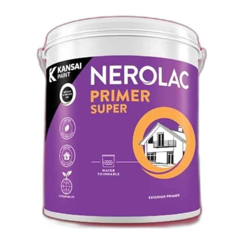 Nerolac 1 Litre White Exterior Super Water Based Wall Primer with Weather Resistant, FastDrying & Low VOC