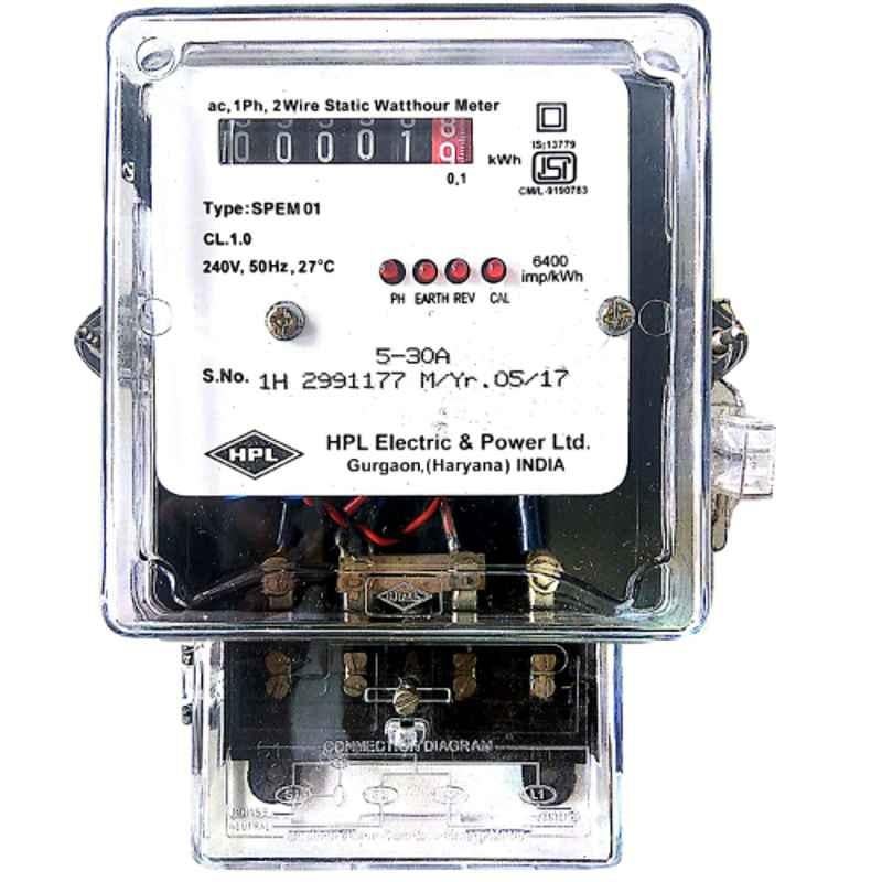 HPL 5-30A Single Phase LCD Energy Meter  