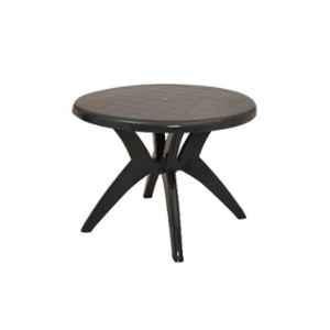 Supreme Marina Plastic Charcoal Grey Cross Leg Fixing Round Dinning Table