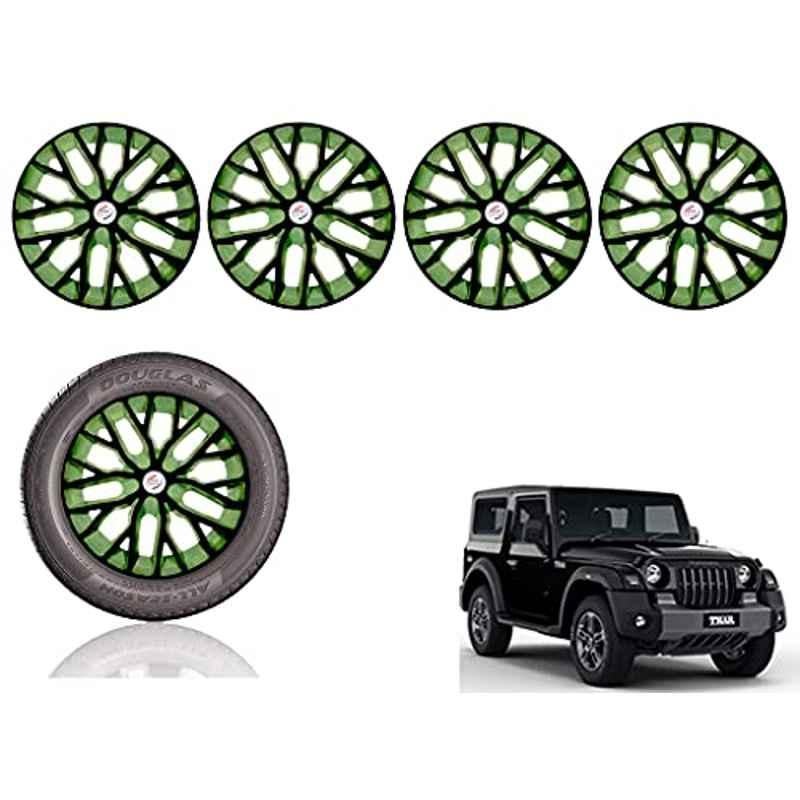 Auto Pearl 13 inch ABS Black & Green Press Type Car Hub Cap Wheel Cover for Tiago XB/XE/XM