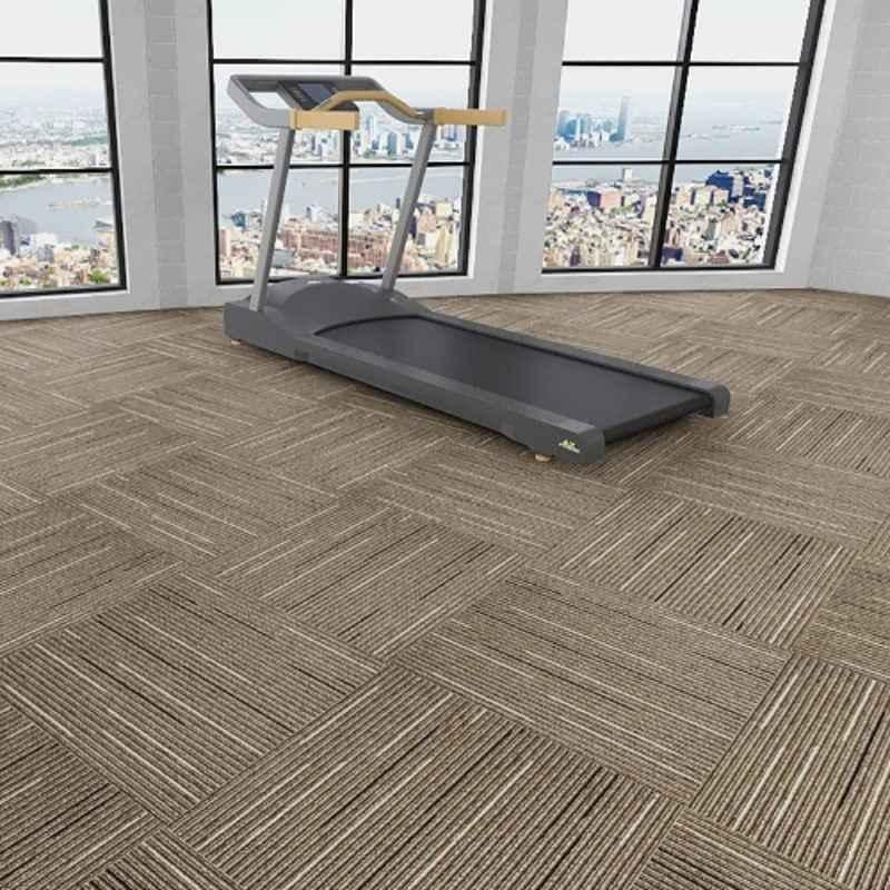 Rubik 50x50cm Polypropylene & Suede Beige Carpet Tiles with Attached PVC Padding, RB-CT01