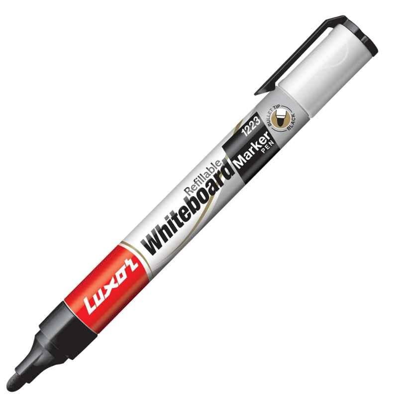 Luxor 1223 Refillable Black Bullet Tip Whiteboard Marker