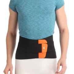 Flamingo 36-40 inch Black Contoured Lumbar Sacro Belt For Lower Back Support, Size: Large