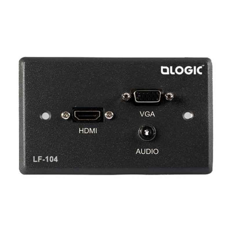 Logic 115x73x243mm Aluminium Black Table Mounted Female to Female Connector with Fixed Faceplate, LF-104