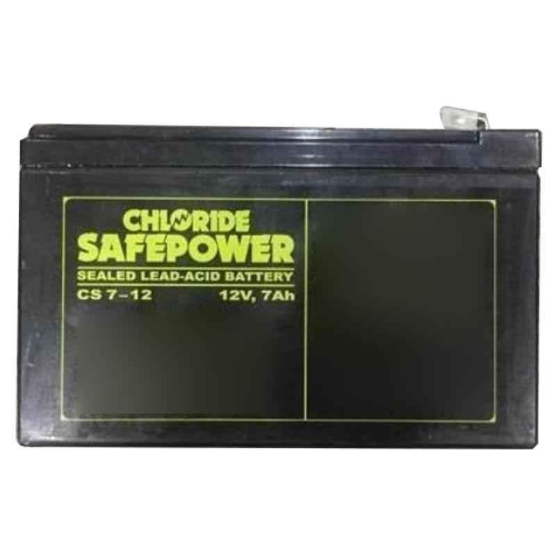 Exide Chloride Safepower 7Ah 12V Sealed Lead Acid Battery, CS 7-12