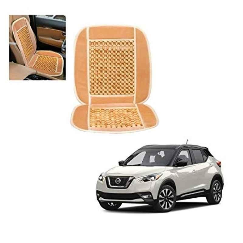 Kozdiko Wooden Bead Seat with Beige Velvet Border for Nissan Kicks