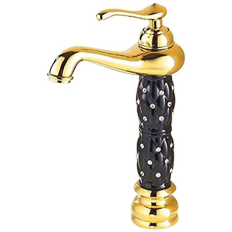 Bassino 12 inch Brass Black & Gold Single Lever Hot & Cold Faucet Tap, BTT_2043