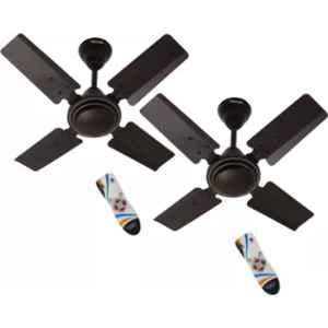 Gestor GTR212 60W Smocked Brown 4 Blade Ceiling Fan with Wireless Remote Control, Sweep: 600 mm (Pack of 2)