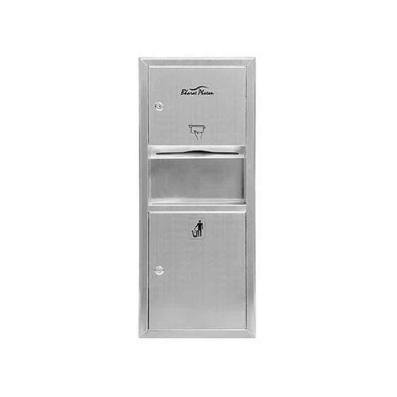 Bharat Photon 310x750x138mm Stainless Steel Tissue Paper Dispenser & Waste Receptacle, BP-RPS-512
