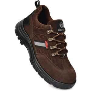 Ozarro Suede Leather Steel Toe Brown Safety Shoes, S4460, Size: 11