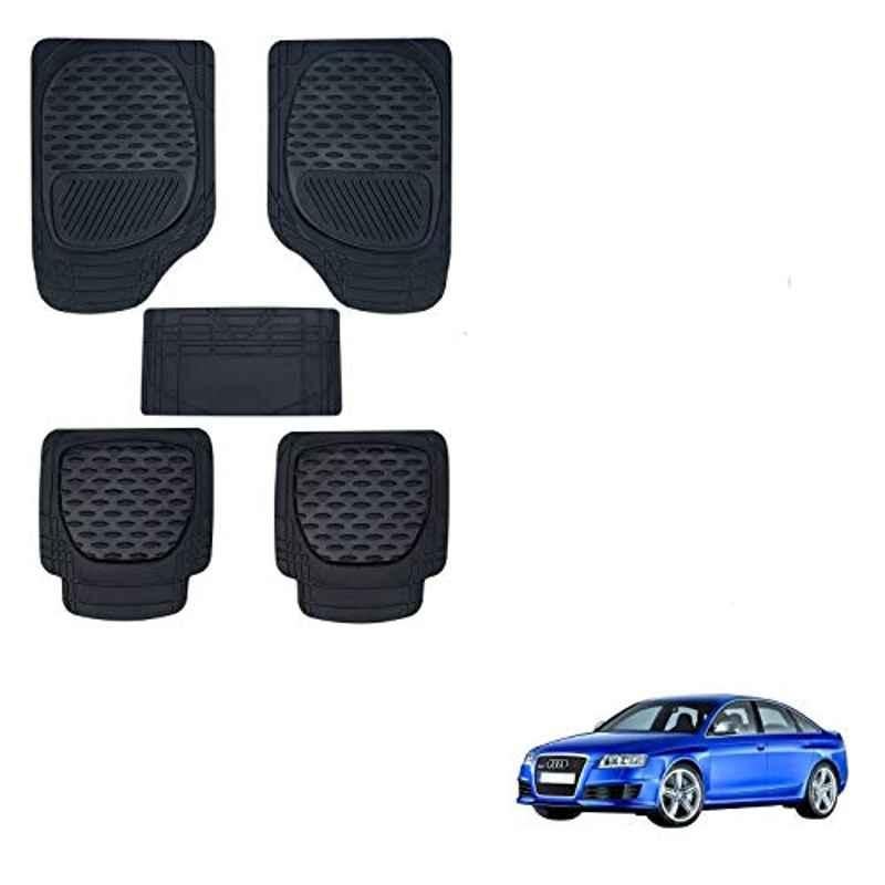 Kozdiko 6255 5 Pcs Rubber & PVC Black Heavy Car Foot Mat Set for Audi RS 6