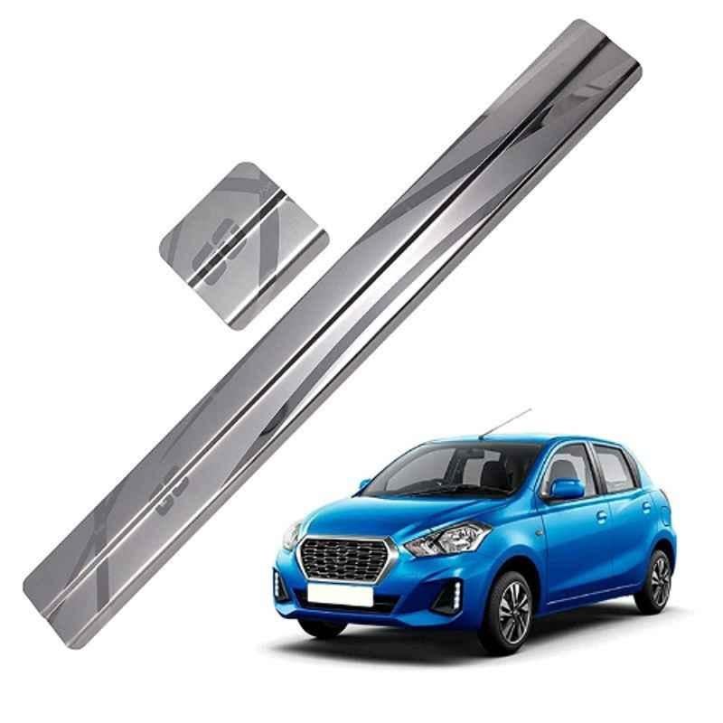 Galio GFS-080 4 Pcs Non-LED Stainless Steel Footstep Door Sill Plate Set for Datsun Go 2015