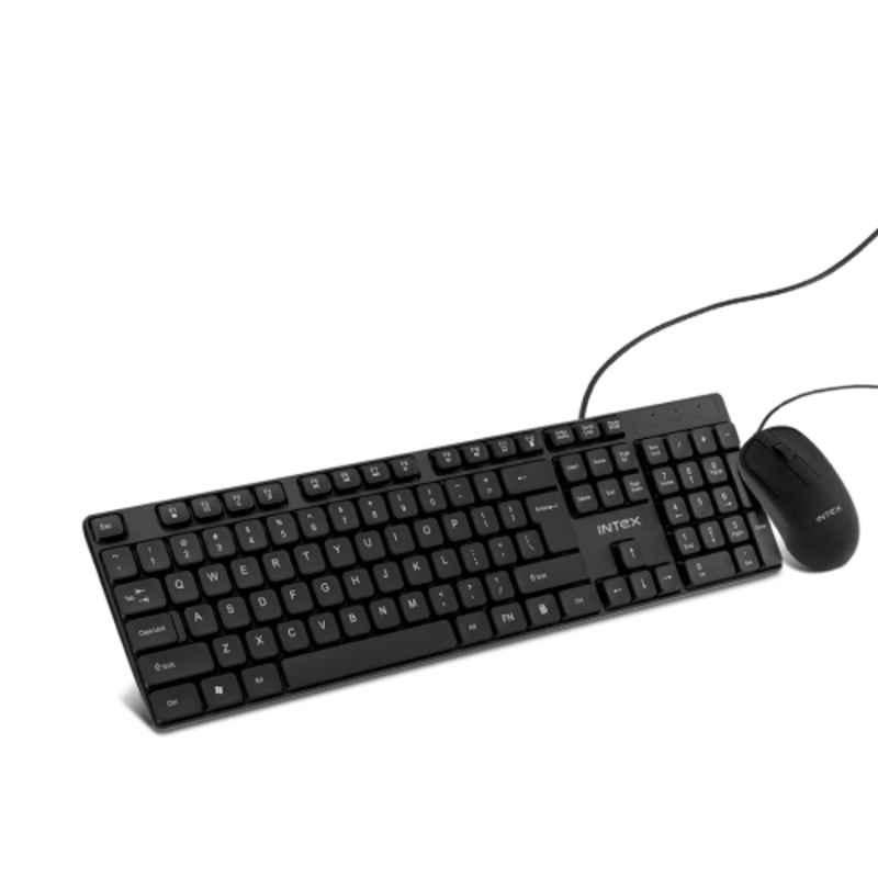 Intex SMILE IT-KBM888 Black Click & Type Wired Keyboard & Mouse Combo