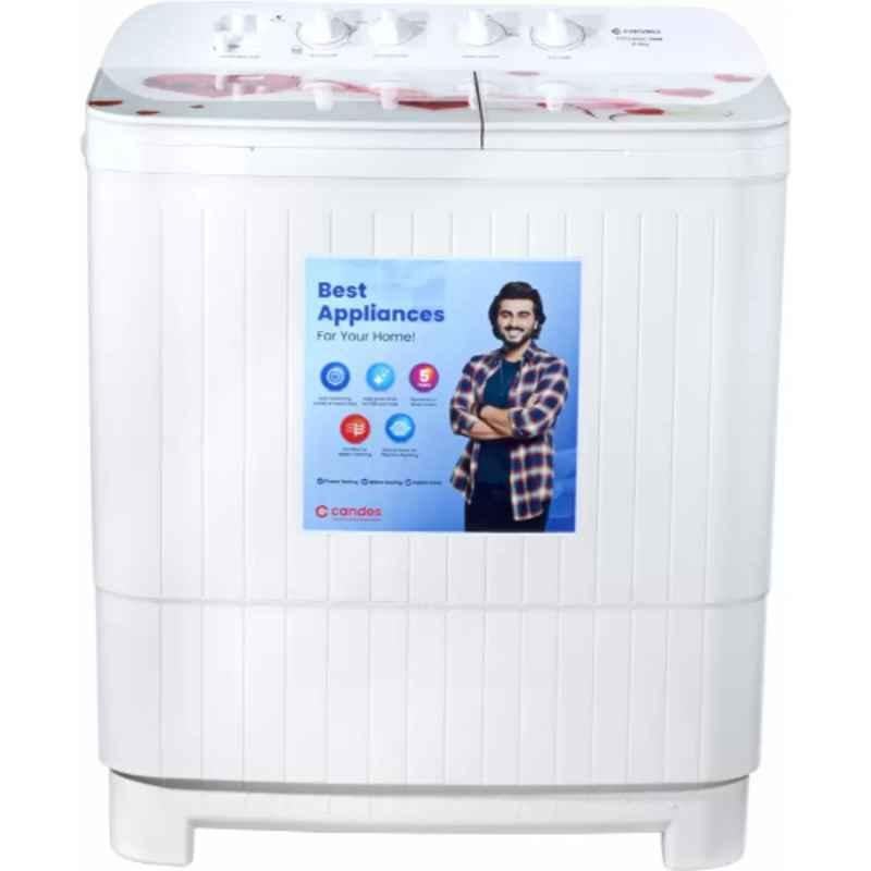 Candes CTPL80GLSWM 8kg Red & White Semi Automatic Top Load Washing Machine