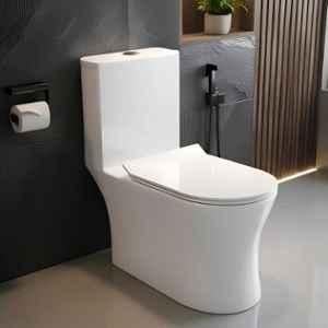 Plantex Ceramic White S Trap Western Commode with Soft Closing Seat, APS-2019