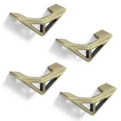 Plantex Triangle Knobs for Cabinets/Drawer Knob/Cabinet Pull-Push Knobs for Kitchen/Bedroom Drawer (Pack of 4) Antique Brass