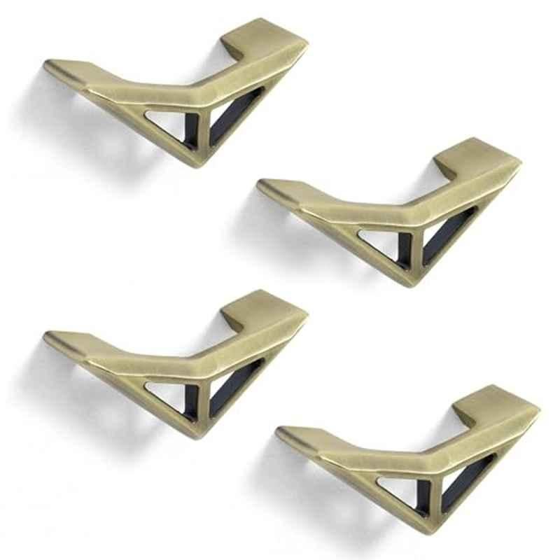 Plantex Triangle Knobs for Cabinets/Drawer Knob/Cabinet Pull-Push Knobs for Kitchen/Bedroom Drawer (Pack of 4) Antique Brass