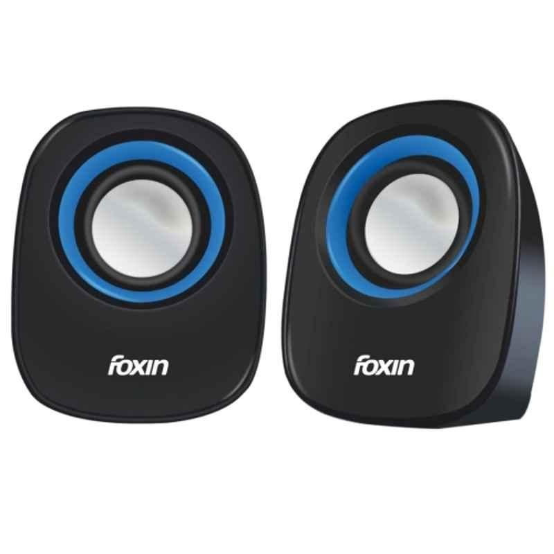 Foxin FMS 475 Plus Blue & Black 2.0 Multimedia Speaker with Powerful Stereo Sound, USB & Aux Connectivity