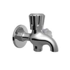 RN Ciaz 1/2 inch Brass Ingot Nickel & Chrome Plated 2 Way Bib Cock with Wall Flange