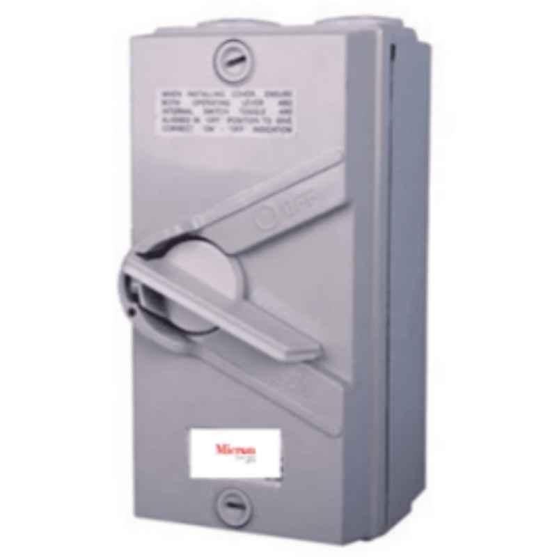Micron 20A 2P PVC Grey Waterproof Isolator, MMEI-120