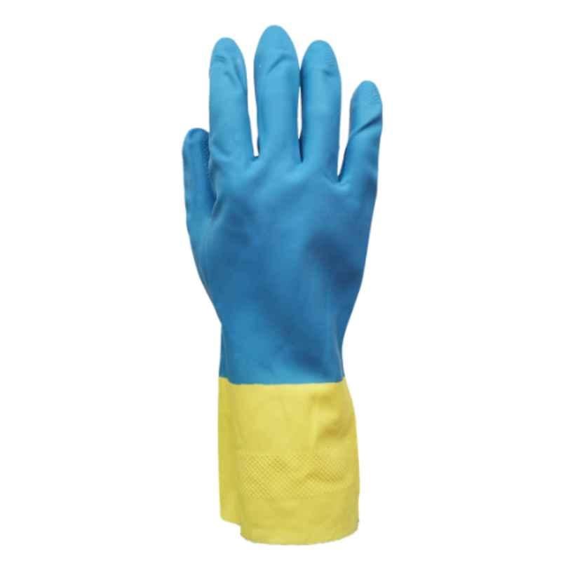 Nastah Rubber Yellow & Blue Gloves, BYFL 2, Size:XL