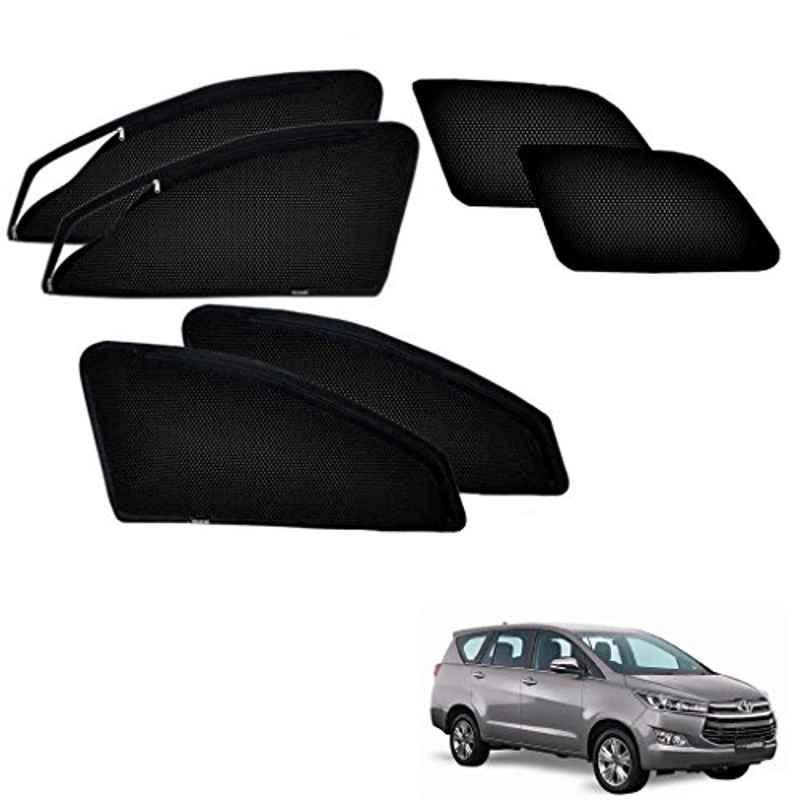 Kozdiko 6 Pcs Black Magnetic Zipper Car Sunshade Curtain Set for Toyota Innova Crysta, Kozd-13758
