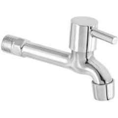 Zesta Turbo Stainless Steel Chrome Finish Silver Long Body Bib Cock with Flange, Size: Standard