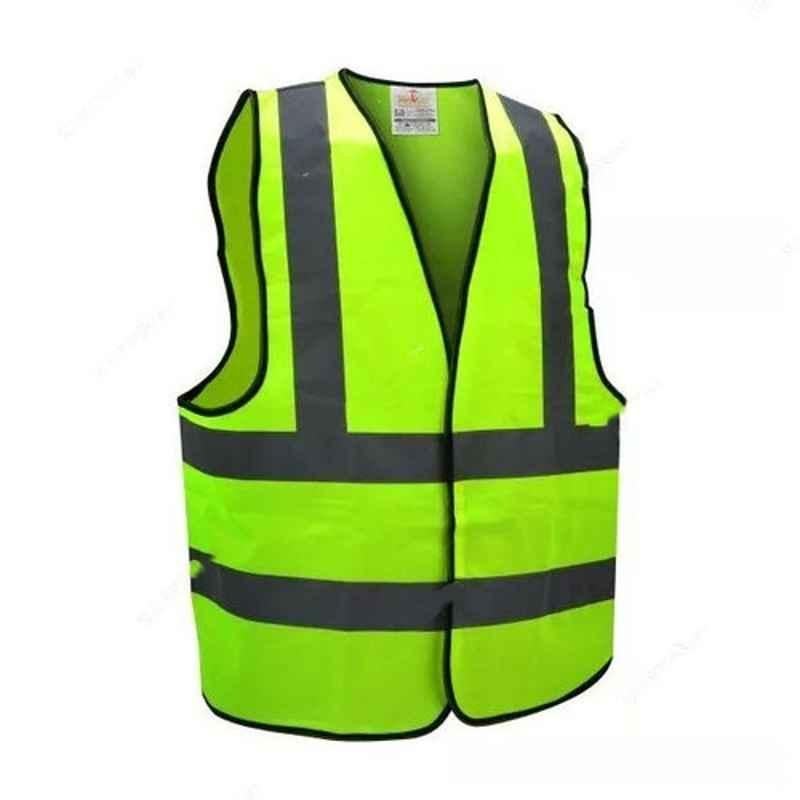 Empiral E108083304 120 GSM Polyester Fluorescent Yellow Reflective High Visibility Safety Vest, Size: XL