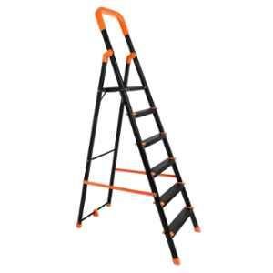 Mizu Mystic 6 Step Aluminium Black Premium Foldable Ladder with Platform & 5 Years Warranty